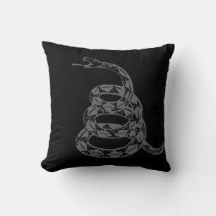 Coussin Drapeau de Gadsden Ne Marchez pas sur Moi Gris