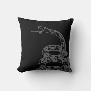 Coussin Drapeau de Gadsden Ne Marchez pas sur Moi Gris