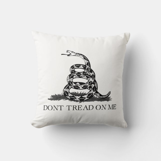 Coussin Drapeau de Gadsden Ne Marchez pas sur Moi Libertai (Recto)