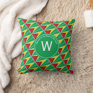 Coussin DRAPEAU DE GUYANA Écriture de monogramme Customisé
