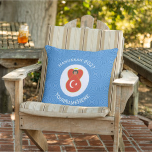 Coussin Drapeau de Hanukkah de l'ange turc personnalisé