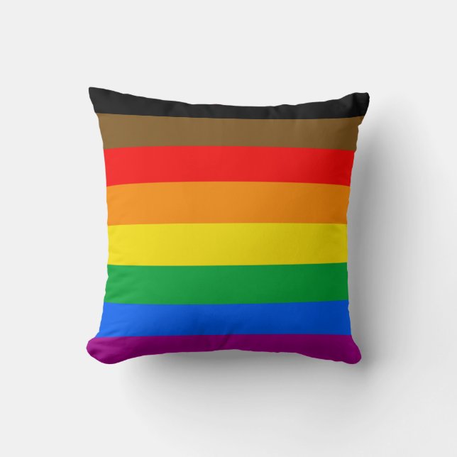 Coussin Drapeau de la fierté arc-en-ciel de Philly (Recto)