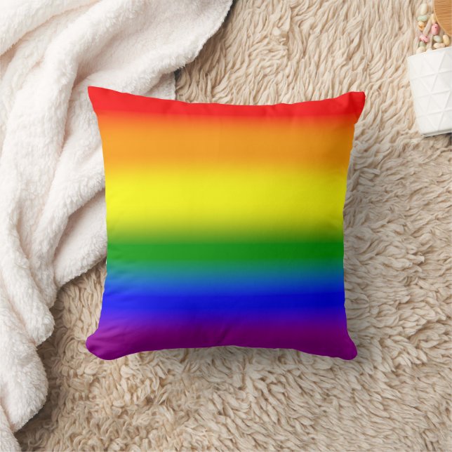 Coussin Drapeau de la fierté arc-en-ciel LGBTQ+ à dégradé  (Couverture)