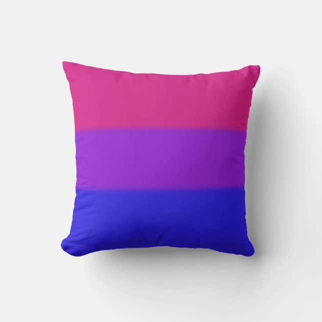 Coussin Drapeau de la fierté bisexuelle tombée (Recto)