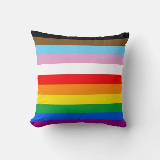 Coussin Drapeau de la fierté inclusif LGBTQ+ (Recto)