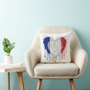 Coussin Drapeau de la France amour