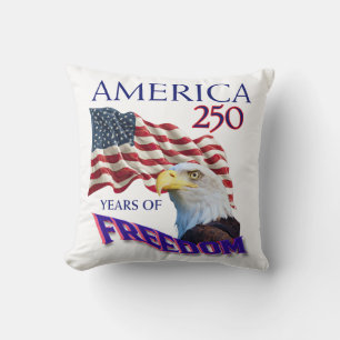 Coussin Drapeau de la liberté de l'Amérique 250 ans avec a