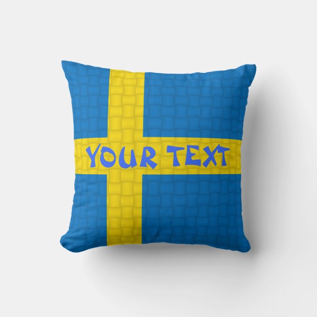 Coussin Drapeau de la Suède : AJOUTEZ LE TEXTE (Recto)