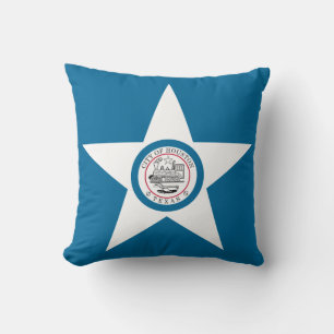 Coussin Drapeau de la ville de Houston, Texas Throw Pillow