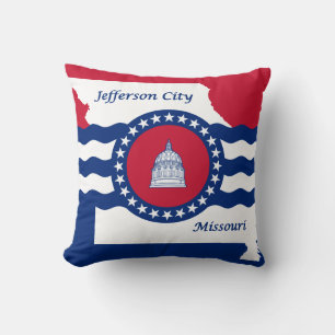 Coussin Drapeau de la ville de Jefferson, Missouri Throw P