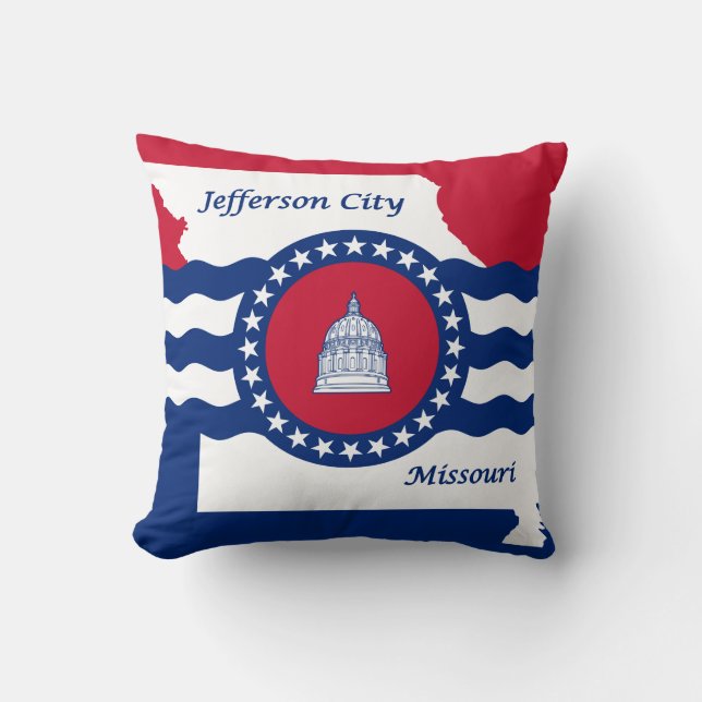 Coussin Drapeau de la ville de Jefferson, Missouri Throw P (Recto)