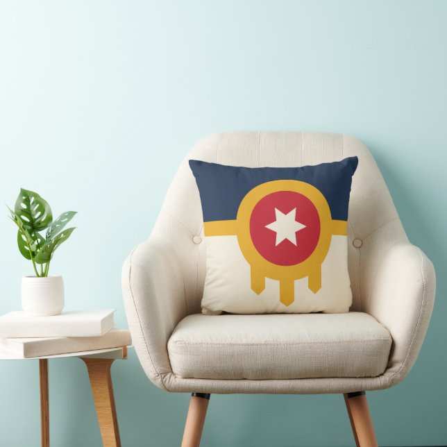 Coussin Drapeau de la ville de Tulsa, Oklahoma (Chaise)