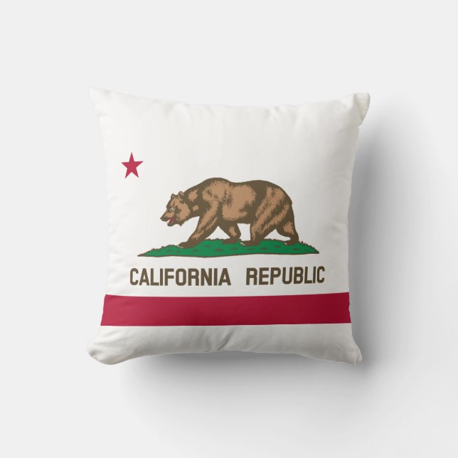 Coussin Drapeau de l'État de la République de Californie (Recto)