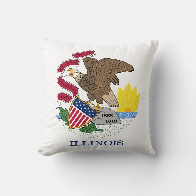 Coussin Drapeau de l'État de l'Illinois (Recto)