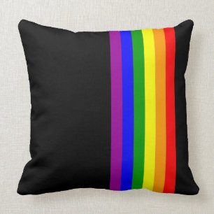 Coussin Drapeau de LGBT sur le noir