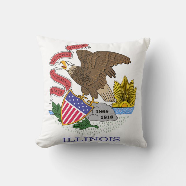 Coussin Drapeau de l'Illinois (Recto)