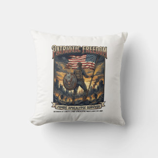 Coussin Drapeau de rouille patriotique Survivant Apocalyps