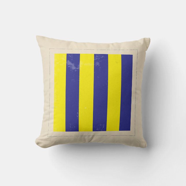 Coussin Drapeau de signal nautique de la lettre "G" (Recto)