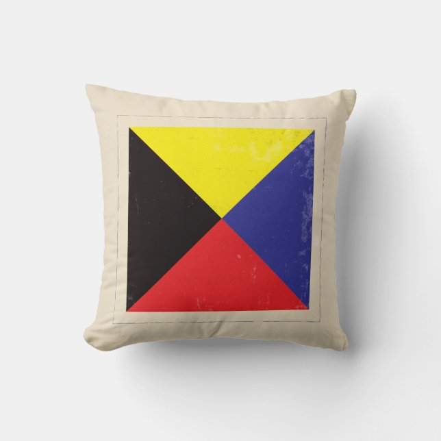 Coussin Drapeau de signal nautique de la lettre "Z" (Recto)