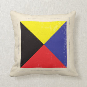Coussin Drapeau de signal nautique de la lettre "Z"