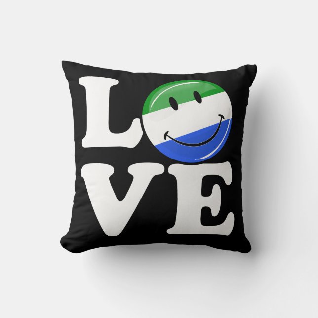 Coussin Drapeau de sourire de Sierra Leone d'amour (Recto)