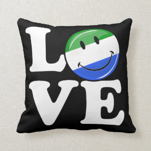 Coussin Drapeau de sourire de Sierra Leone d'amour