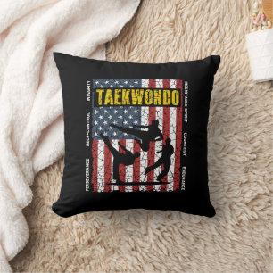 Coussin Drapeau de Taekwondo Self Control American Martial
