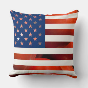Coussin Drapeau de tomate modèle États-Unis d'Amérique