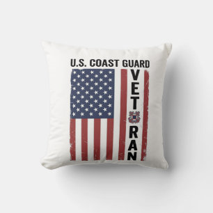 Coussin Drapeau de Vétéran des Garde-Côtes Conception Vect