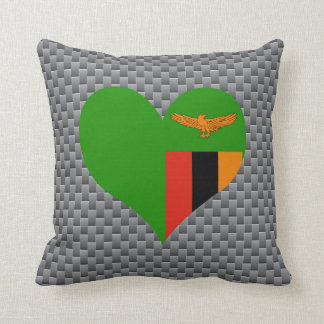 Coussin Drapeau de zambien sur l'arrière - plan en métal