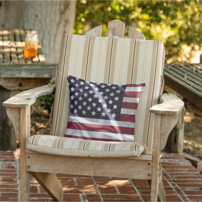 Coussin Drapeau des États-Unis d'Amérique, volets Vintages (Chaise)
