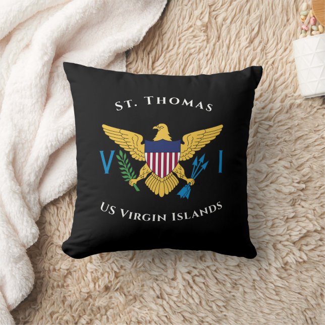 Coussin Drapeau des îles Vierges américaines St. Thomas US (Couverture)