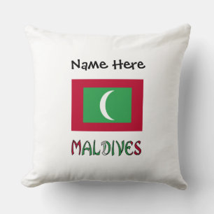 Coussin Drapeau des Maldives Personnalisation noire