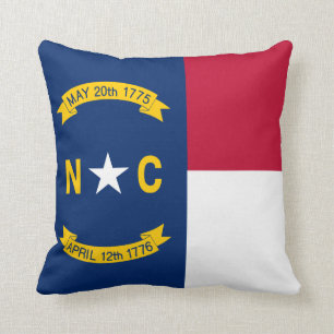 Coussin Drapeau d'état de la Caroline du Nord
