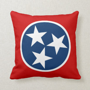 Coussin Drapeau d'état du Tennessee Bleu Blancs étoiles