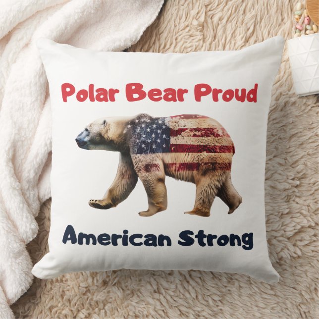 Coussin Drapeau d'ours polaire Amérique (Couverture)