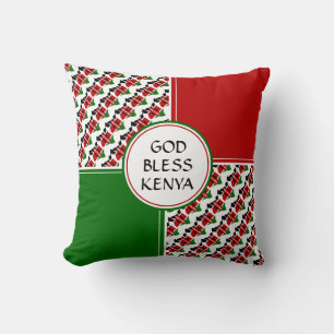 Coussin Drapeau du KENYA Kényan patriotique DIEU BÉNISSE