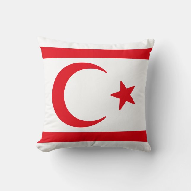 Coussin Drapeau du nord de Chypre (Recto)