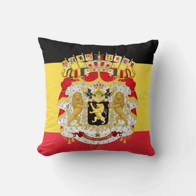 Coussin Drapeau du rouge jaune noir de la Belgique (Recto)