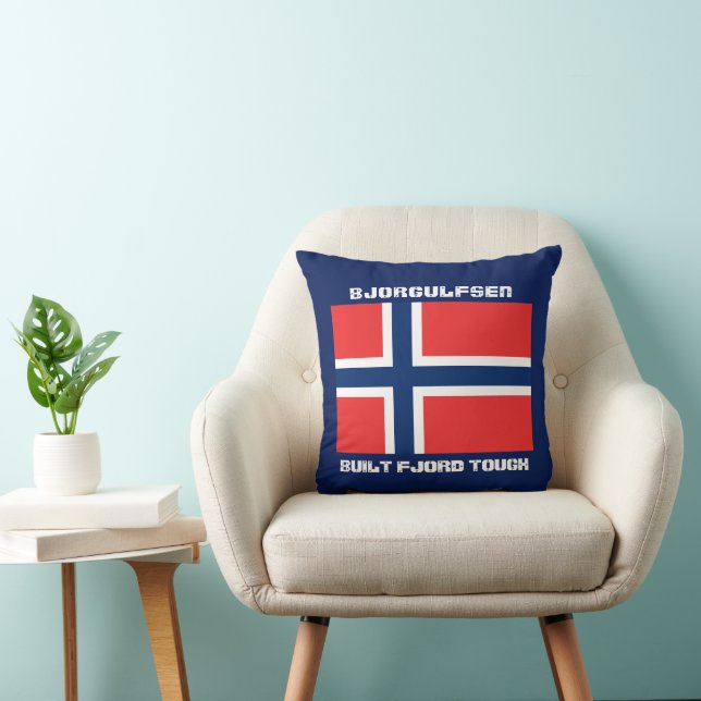 Coussin Drapeau "Fjord Tough" et drapeau norvégien (Chaise)