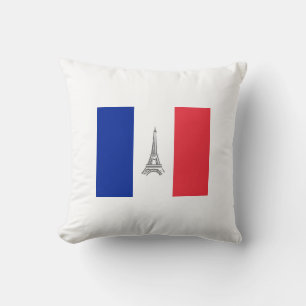 Coussin Drapeau français Thème Tour Eiffel Jeu d'oreille