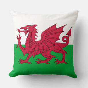 Coussin Drapeau gallois (Pays de Galles) (Dragon gallois)