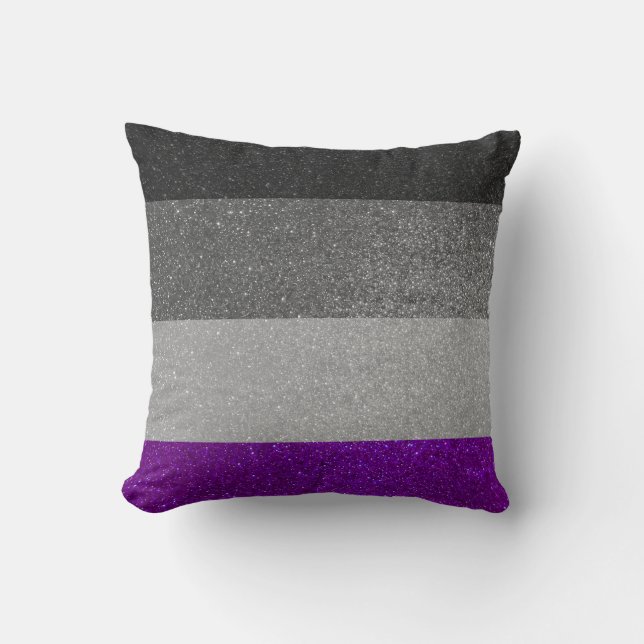 Coussin Drapeau Gay pride Asexuel Parties scintillant rayu (Recto)