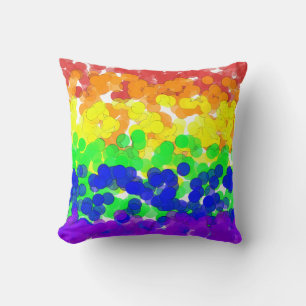 Coussin Drapeau gay pride Bokeh