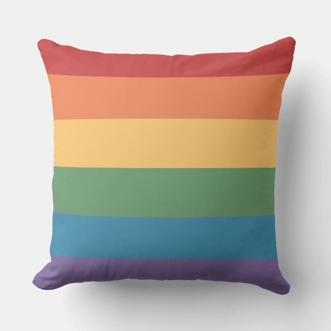 Coussin Drapeau gay pride en cuir (Recto)