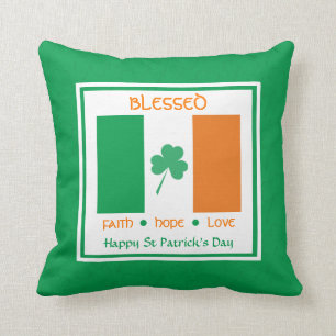 Coussin Drapeau irlandais BÉNI personnalisé Jour de la Sai