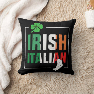 Coussin Drapeau irlandais demi-irlandais italien irlandais