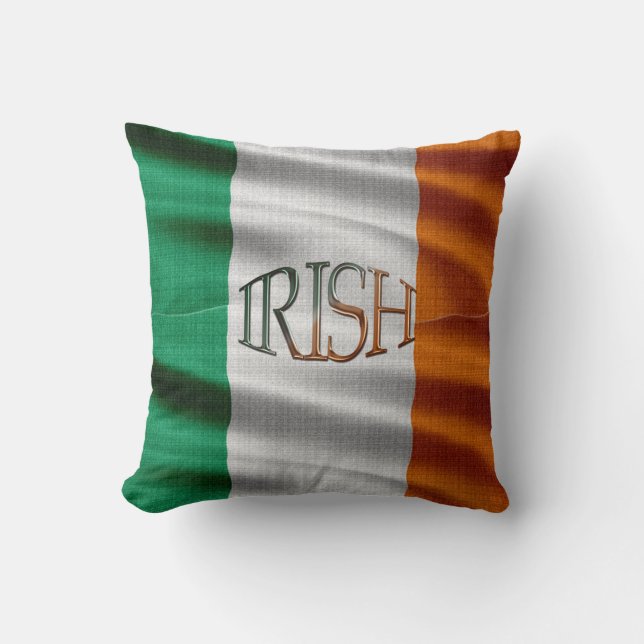 Coussin Drapeau irlandais Patriotique Celtique Irlande (Recto)
