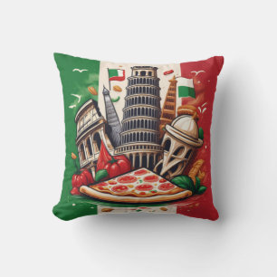Coussin Drapeau italien, repères et design de pizza
