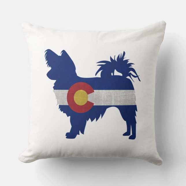 Coussin Drapeau long Haia Chihuahua Colorado Silhouette (Recto)